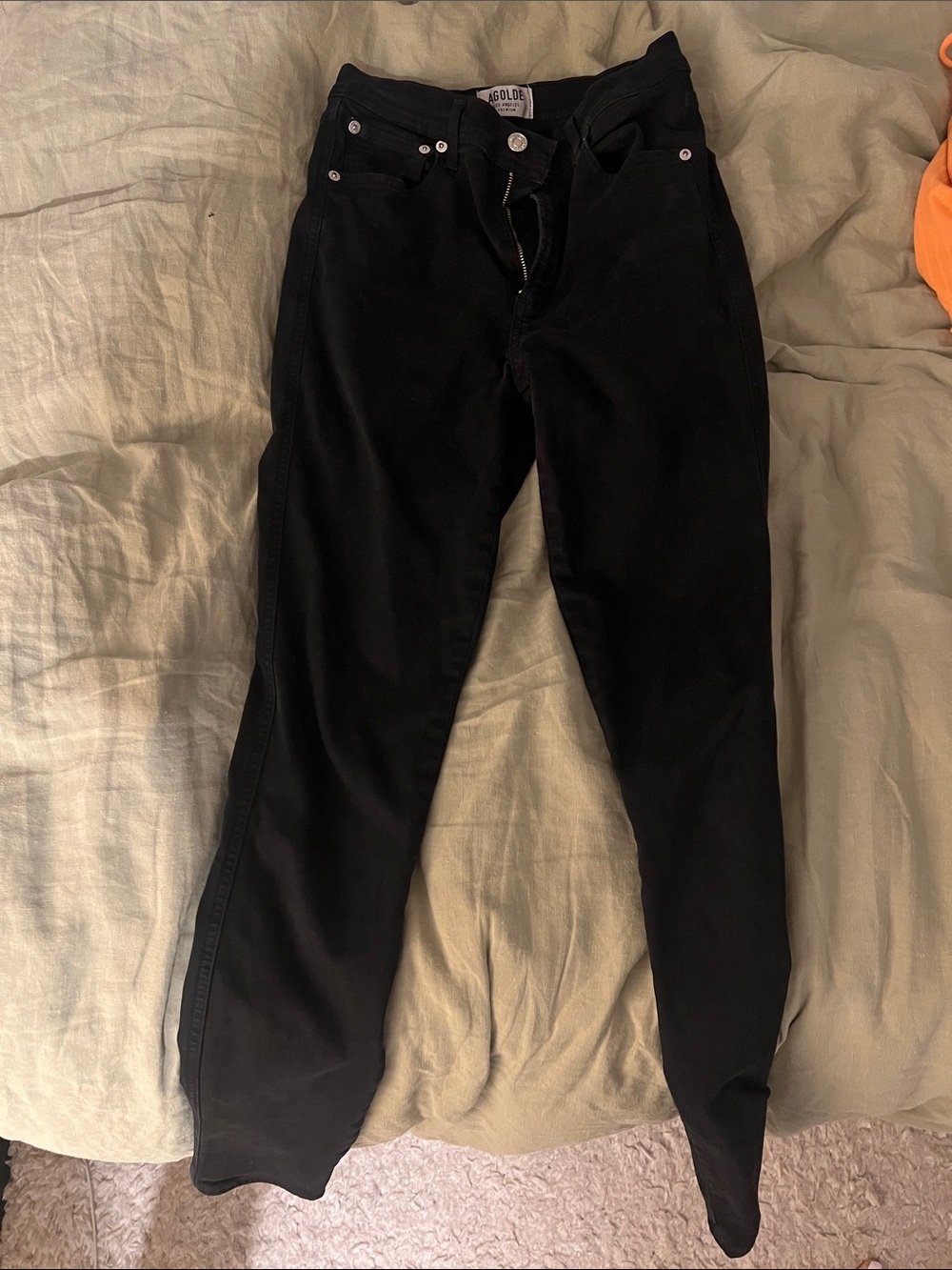 Agolde Black Straight-Leg Jeans